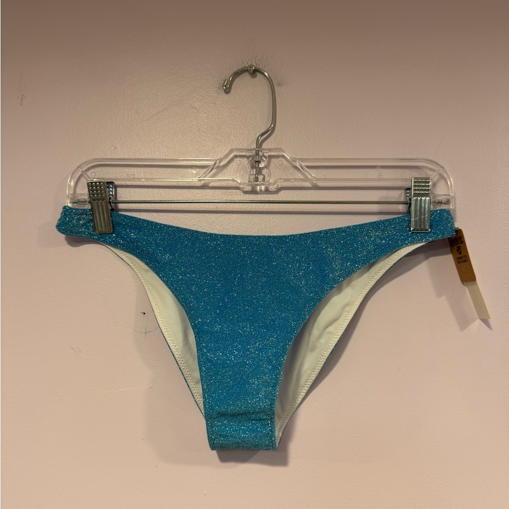 NWT blue sparkle‎ PINK Victoria’s Secret bikini bottoms